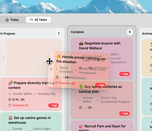 Marking a task as completed